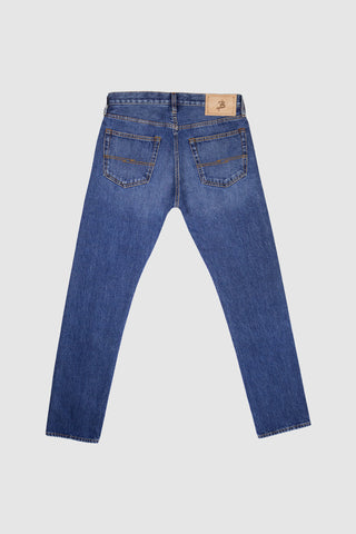 Back view of the Barbanera Bandito cloud blue jeans laid flat, highlighting the fit, pocket design, and stitching details.