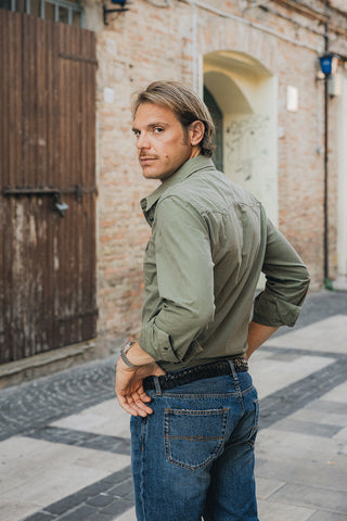 Clint Western Army Green Shirt