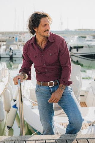 Clint Western Burgundy Shirt