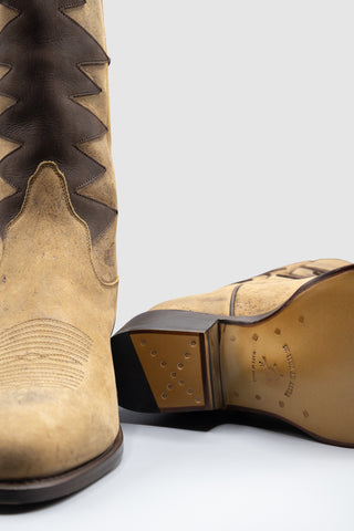Outsole view of Barbanera Cormac boots featuring Goodyear welted construction