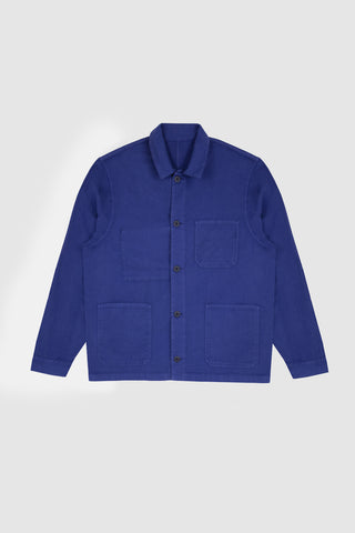 Front view of the Barbanera Fallen Jacket in cobalt blue cotton