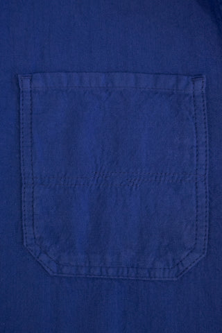 Close-up of the embroidered detail on the pocket of the Barbanera Fallen cobalt blue jacket, showcasing intricate stitching and vibrant threadwork.