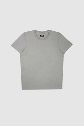 Front view of the Barbanera Lewis ash tee, featuring a soft ash gray fabric and simple crew neck design.