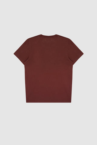 Back view of the Barbanera Lewis dark red tee, showing the smooth fabric and simple design.