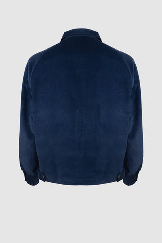 Back view of Barbanera Linus Heritage blue corduroy jacket showing vintage-inspired cut and tailored silhouette