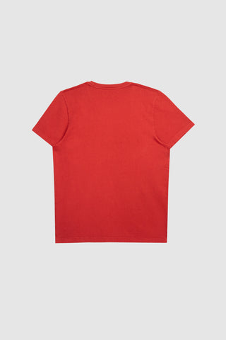 Back view of the Barbanera Shoot Fast T-shirt in red, showing the plain back with a classic crew neck.
