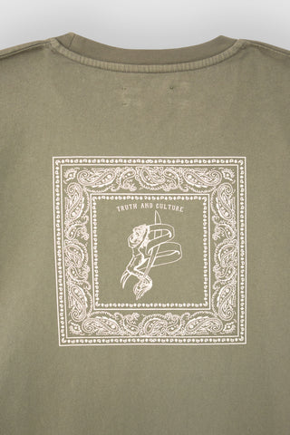 Vince Military Green Bandana Raw Cotton Tee