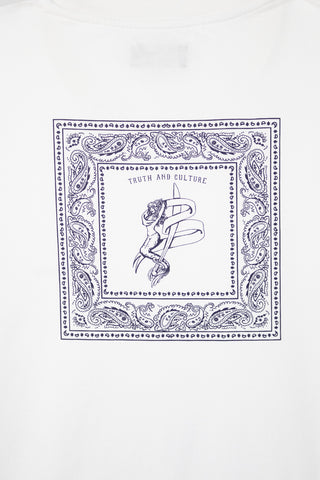 Vince Blue Bandana Combed Cotton Tee