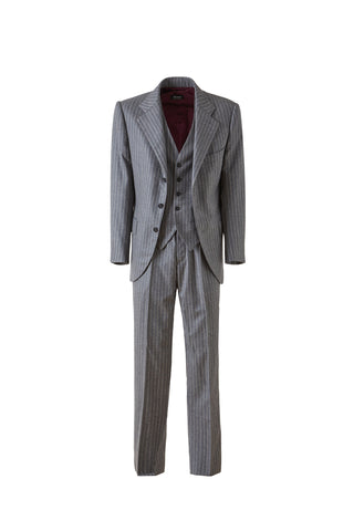 Silvio Pinstriped Wool Single Breasted Suit Jacket