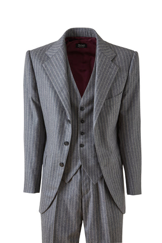 Silvio Pinstriped Wool Single Breasted Suit Jacket