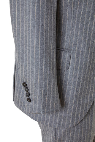 Silvio Pinstriped Wool Single Breasted Suit Jacket