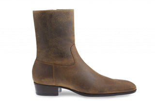 Cash Brown Waxy Leather Boots