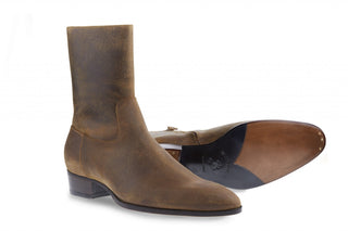 Cash Brown Waxy Leather Boots