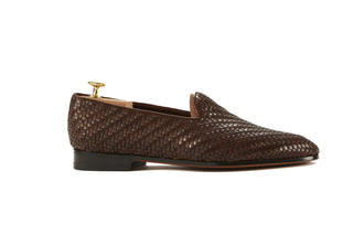 Rimbaud Brown Braided Leather Loafers