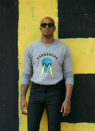 Meroni Gray Melange Crew Neck Sweatshirt