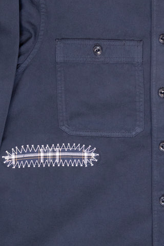 [Re-Thread] Wolf Navy Blue Patch Workwear Overshirt