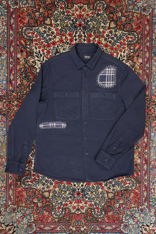 [Re-Thread] Wolf Navy Blue Patch Workwear Overshirt