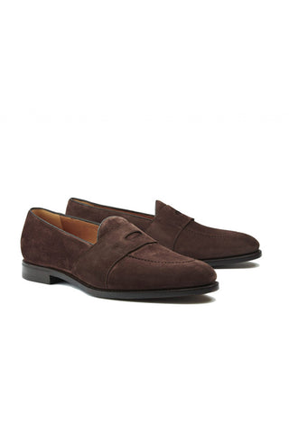 Guttuso Dark Brown Suede Loafers