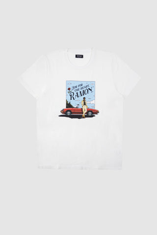 Aim for the Heart Raw Cotton White Tee
