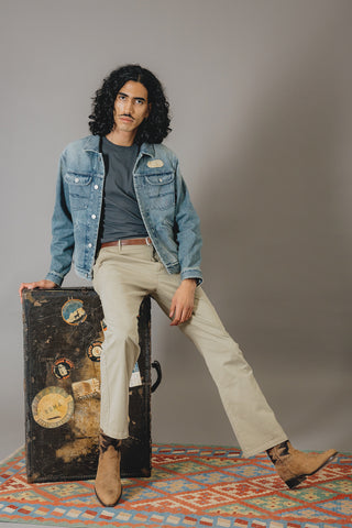 Alan Old Blue Wash Patch Jacket