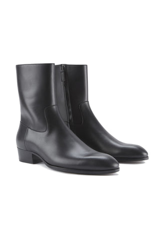 Cash Black Calf Leather Boots