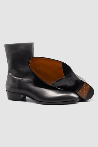Cash Black Calf Leather Boots