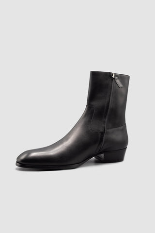Cash Black Calf Leather Boots