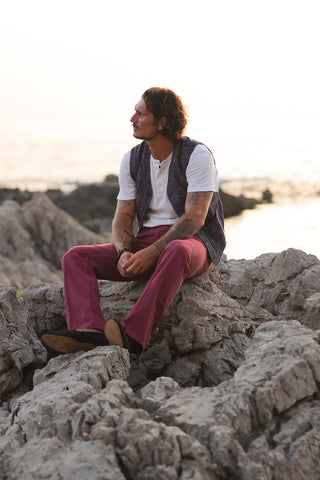 Dane Slub Blue/Red Vest