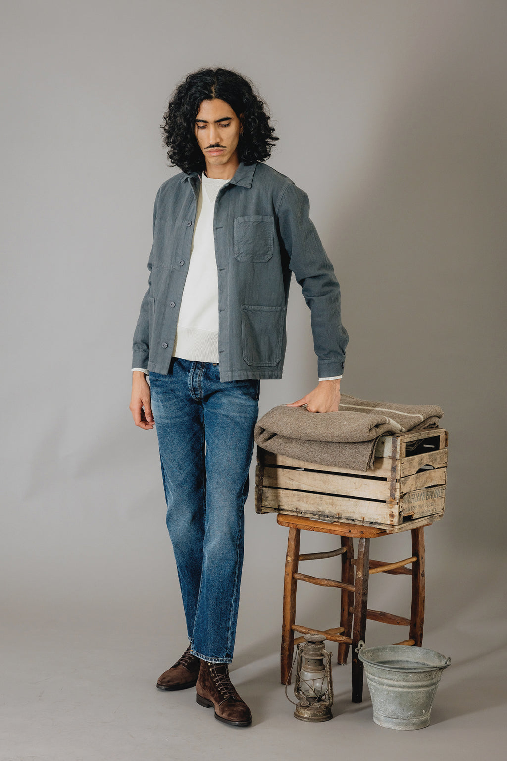 Fallen Charcoal Selvedge Denim Jacket | Barbanera – BARBANERA