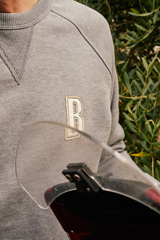 Caruso Dark Grey Melange Crew Neck Sweatshirt