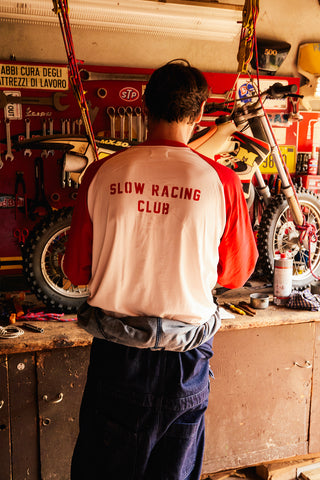 Larry Raglan T-shirt Raglan Off-White/Blue
