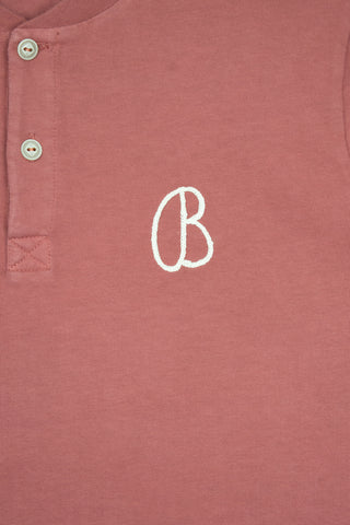 Lilian Brick Henley Shirt B Embroidery