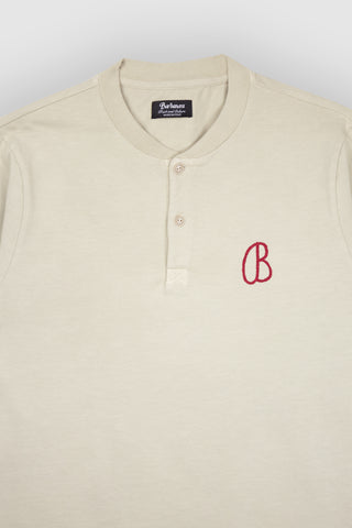 Lilian Sand Henley Shirt B Embroidery
