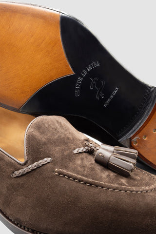Hemingway Brown Suede Tassel Loafers