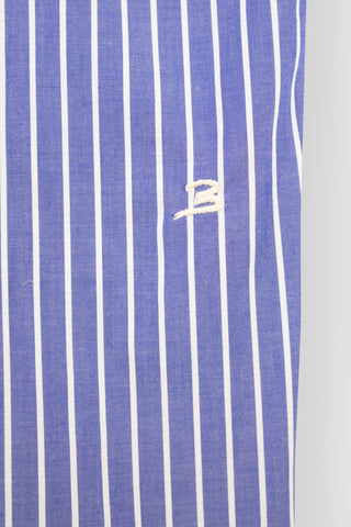Jolie Navy Blue White Stripes Bowling Shirt