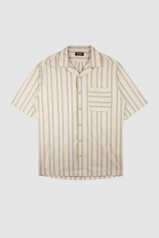 Jolie Soya Blue Stripes Bowling Shirt
