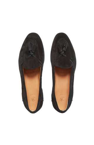 Lawrence Black Suede Tassel Loafers