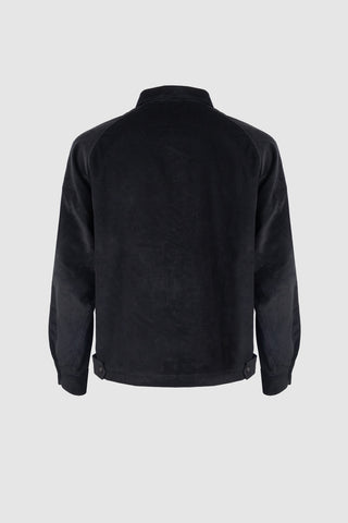 Back view o Barbanera Linus Heritage black corduroy jacket showing vintage-inspired cut and tailored silhouette