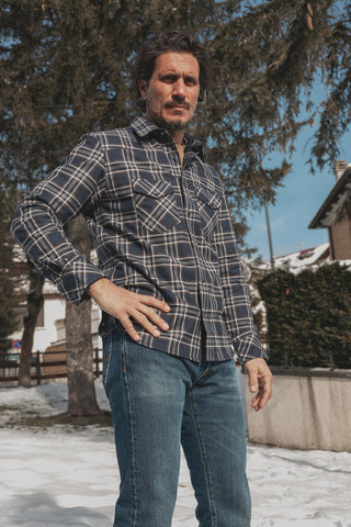 Mustang Blue/White Check Shirt