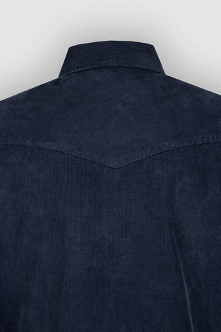 Mustang Camicia Velluto Blu Scuro