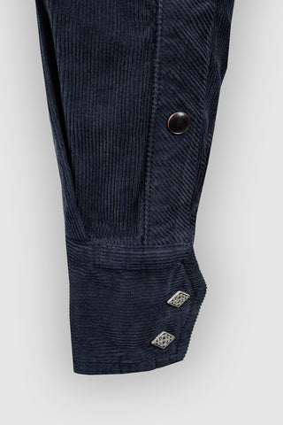 Mustang Camicia Velluto Blu Scuro