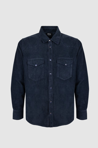 Mustang Camicia Velluto Blu Scuro