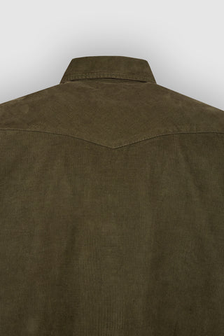 Mustang Corduroy Shirt Olive Green