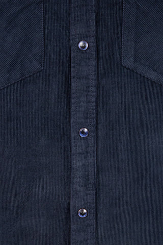 Mustang Camicia Velluto Blu Scuro