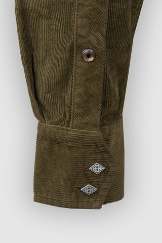 Mustang Corduroy Shirt Olive Green