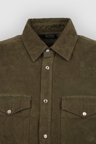 Mustang Corduroy Shirt Olive Green