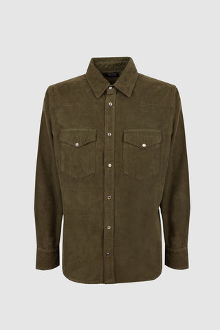 Mustang Corduroy Shirt Olive Green