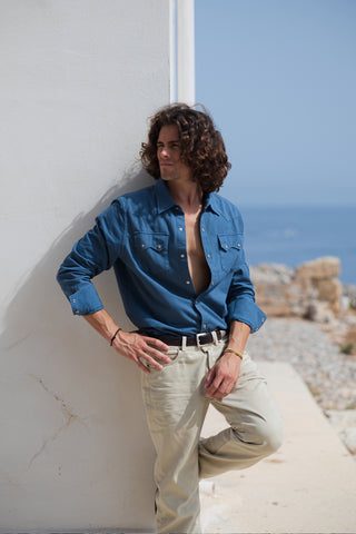 Pascal Camicia Western Blu Iolite