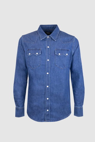 Pascal Camicia Denim Blu Medio