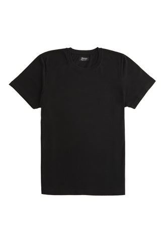 Plain Black Raw Cotton T-Shirt